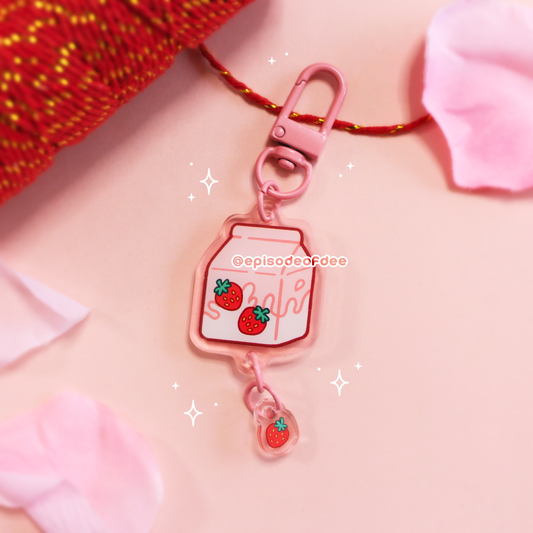 Strawberry Milk : acrylic charm