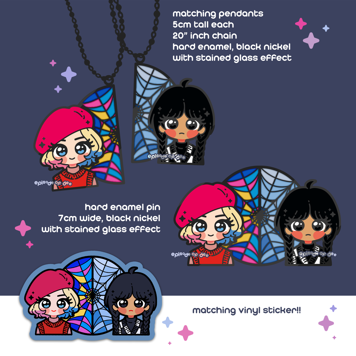 OPHELIA : Pendant & Enamel Pin
