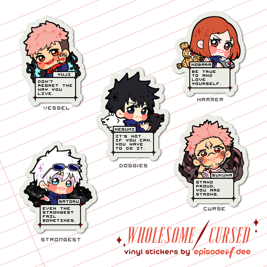 Wholesome Cursed: Vinyl Stickers
