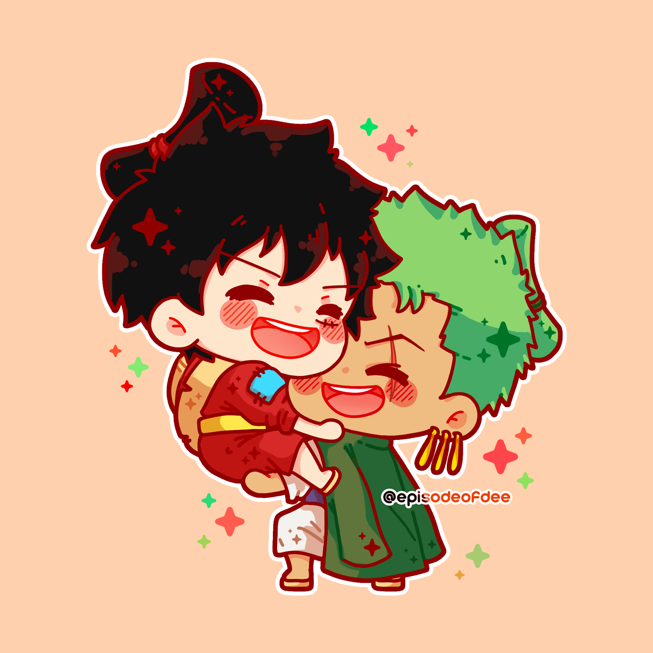 Zolu hug : acrylic charm & vinyl sticker