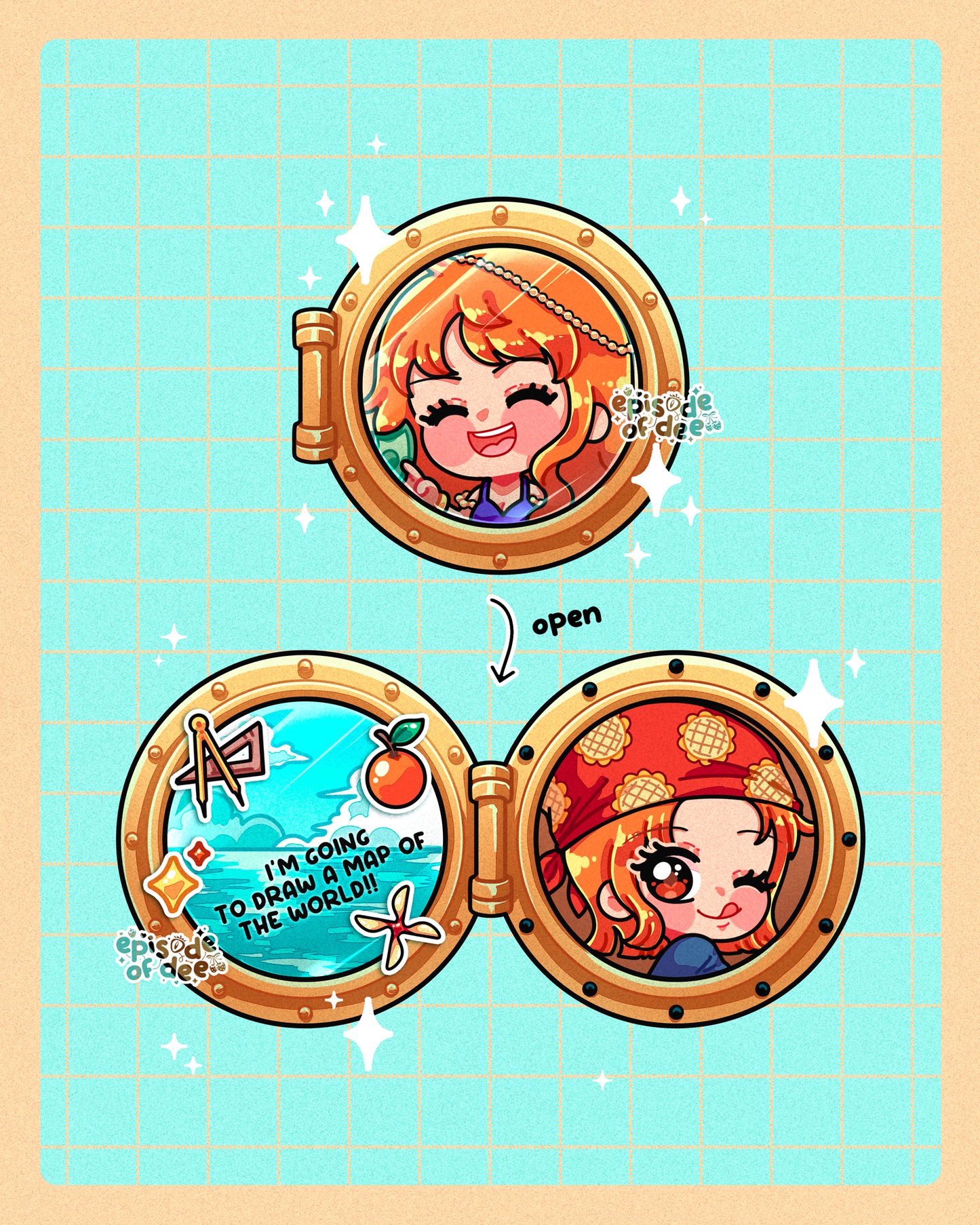 pirate ship porthole : acrylic keychains