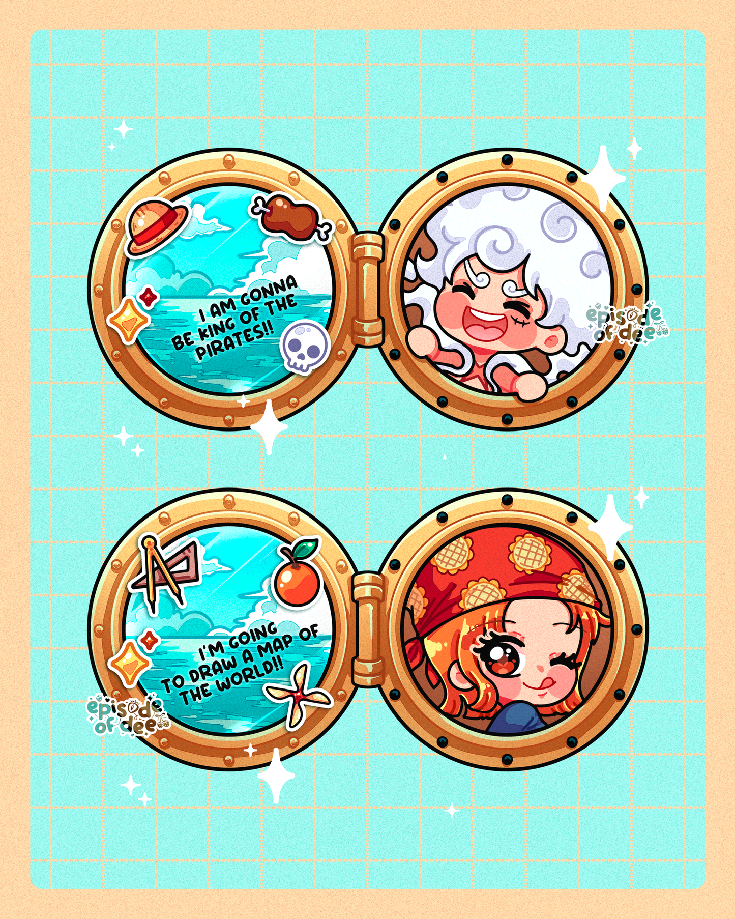 pirate ship porthole : acrylic keychains