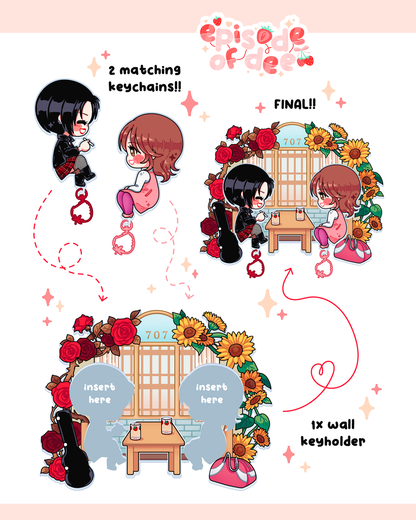 Nana : room 707 keyholder + keychains