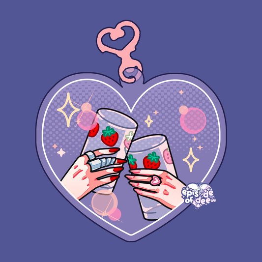 strawberry glass : acrylic charm