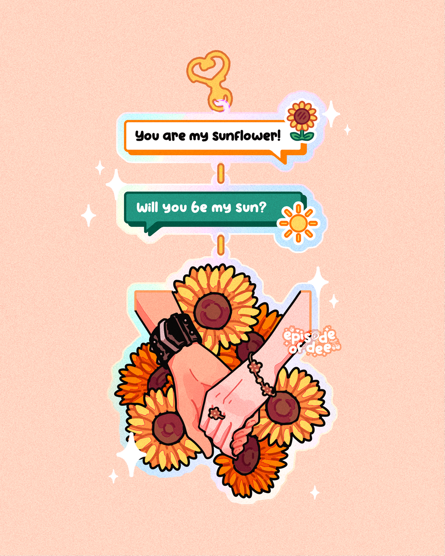 will you be my sun : acrylic charm & sticker