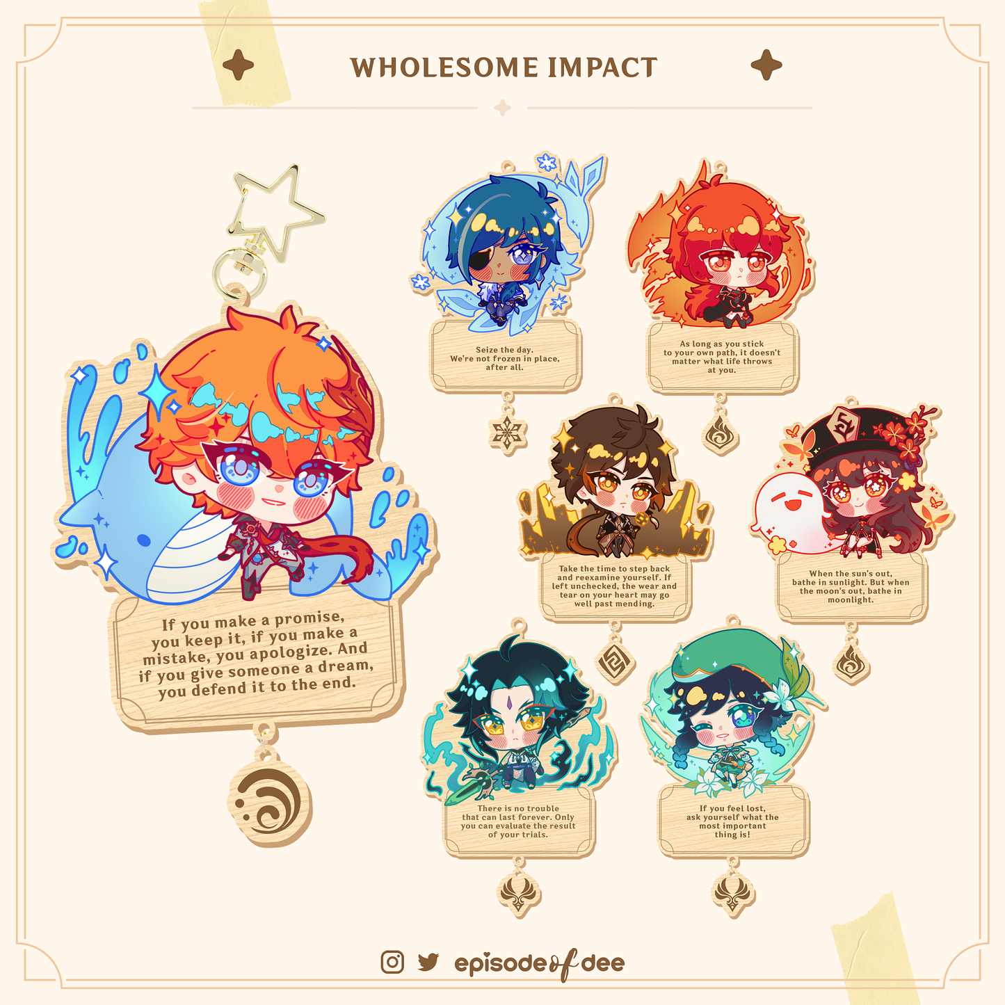 Genshin Impact : Wooden Charms